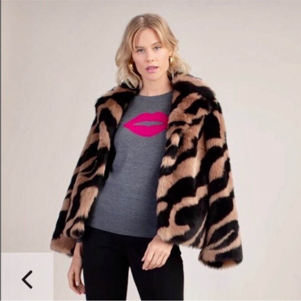 Trina Turk faux tiger fur jacket